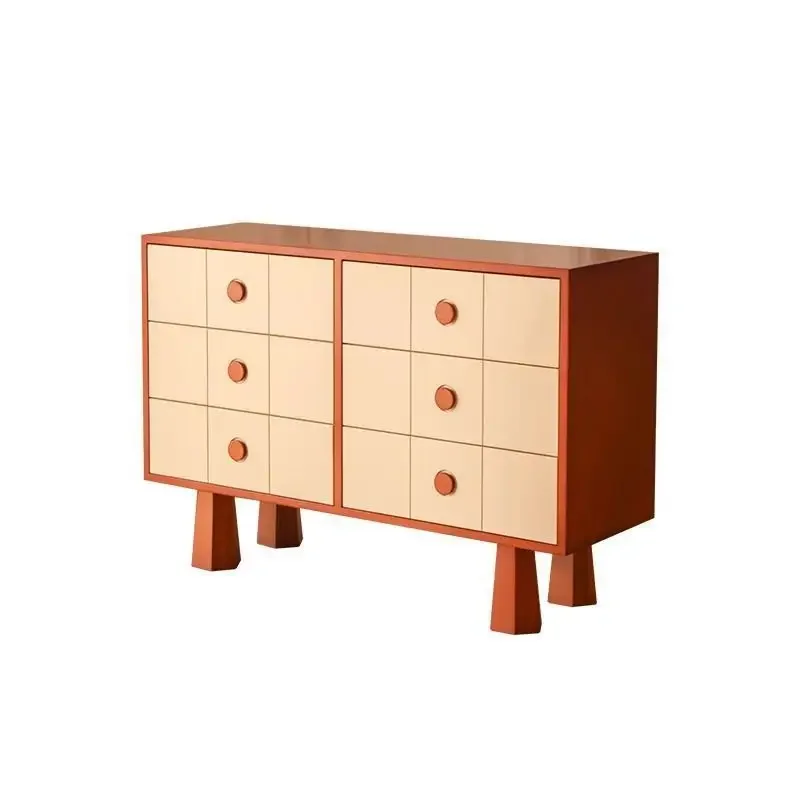 

Lin retro solid wood six-chest cabinet household living room wall locker medieval creative side cabinet cabinet bedroom