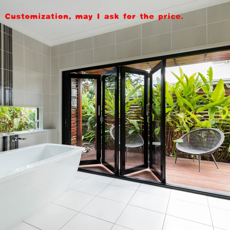 custom.Florida Miami-Dade Approved Main Gate Entrance Door New Designs Home Aluminium Glass Folding
