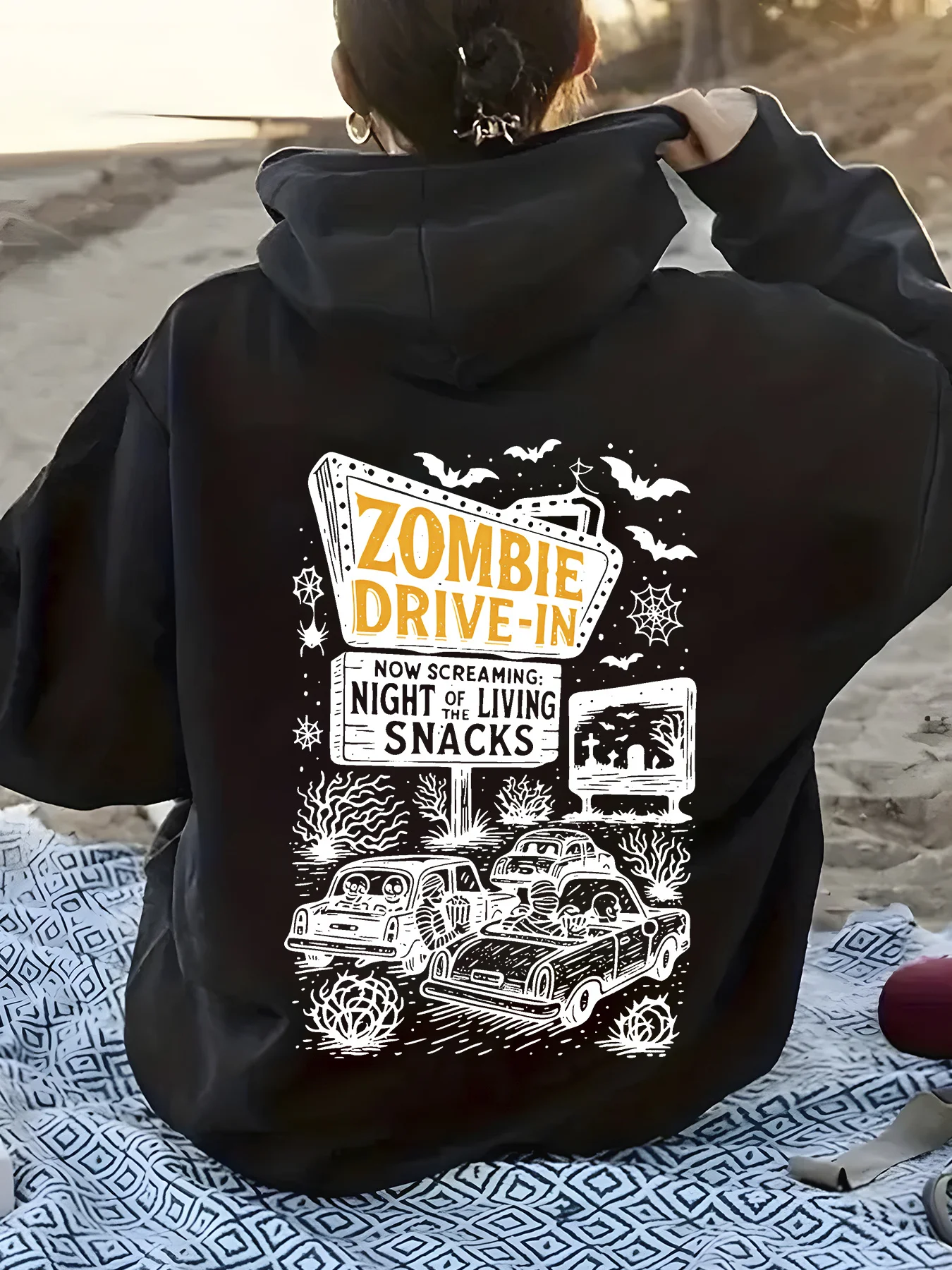 

Zombie Themed Graphic Printing Autumn and Winter Pure Cotton Hoodies for Men and Women Casual Outdoor Street Sports Training