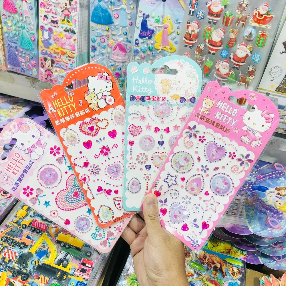 ของแท้ซานริโอ เฮลโล คิตตี้การ์ตูนสติกเกอร์ไดอารี่ แฮนด์บุ๊คแล็ปท็อปกระเป๋าเดินทางสเก็ตบอร์ดกราฟฟิตี้สติ๊กเกอร์สำหรับของเล่นเด็กผู้หญิงของขวัญ