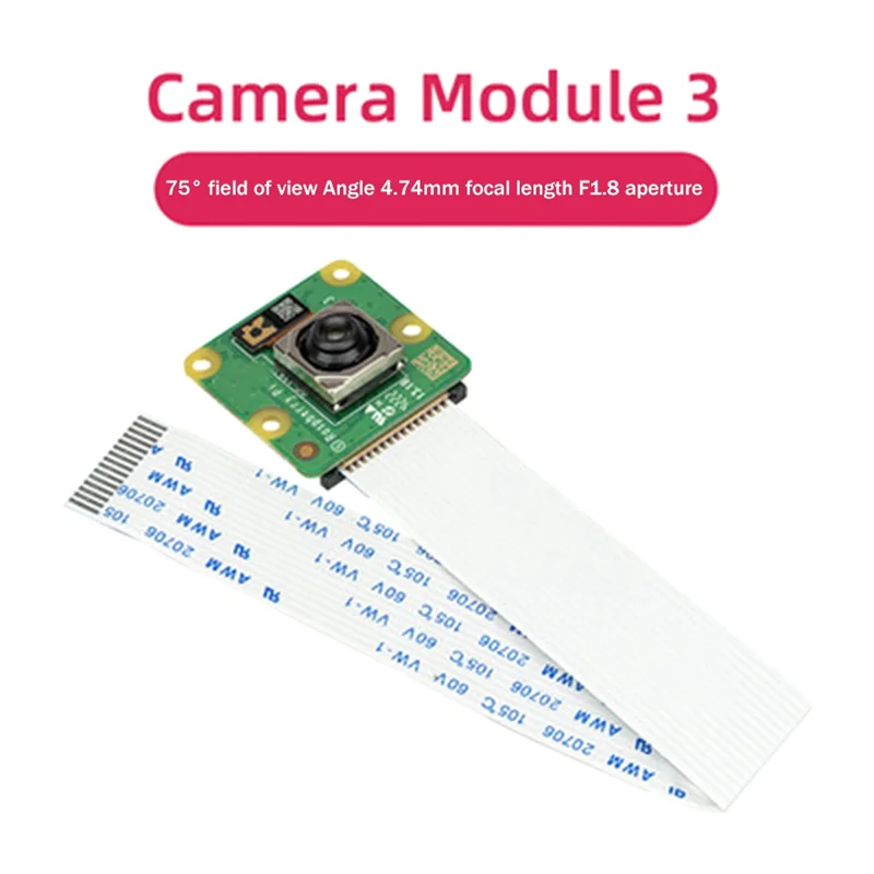 AB25-1 PCS Camera Module 3 Camera 12MP HD Camera HDR Auto Focus Camera Module Green For Raspberry Pi 75°