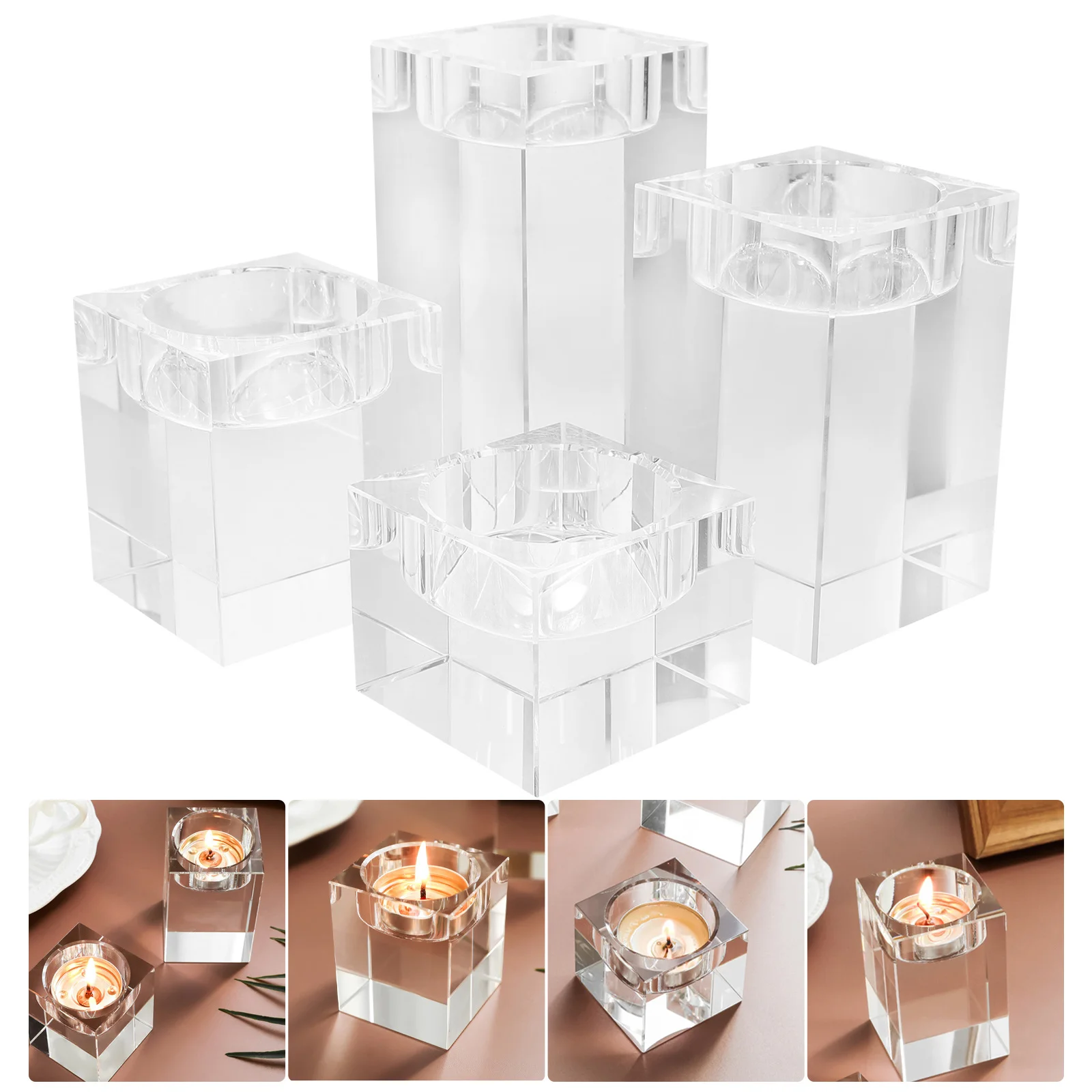 3 قطعة كريستال نذري Tealight أصحاب الجدول محور ديكور المنزل الزفاف عيد الميلاد حامل شموع حامل