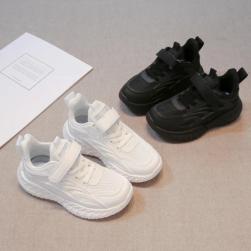 Spring Kids Mesh Sports Shoes Versatile Casual Breathable Children Sneakers Dad Shoes with Soft Anti-Slip Soles Multi-Functional