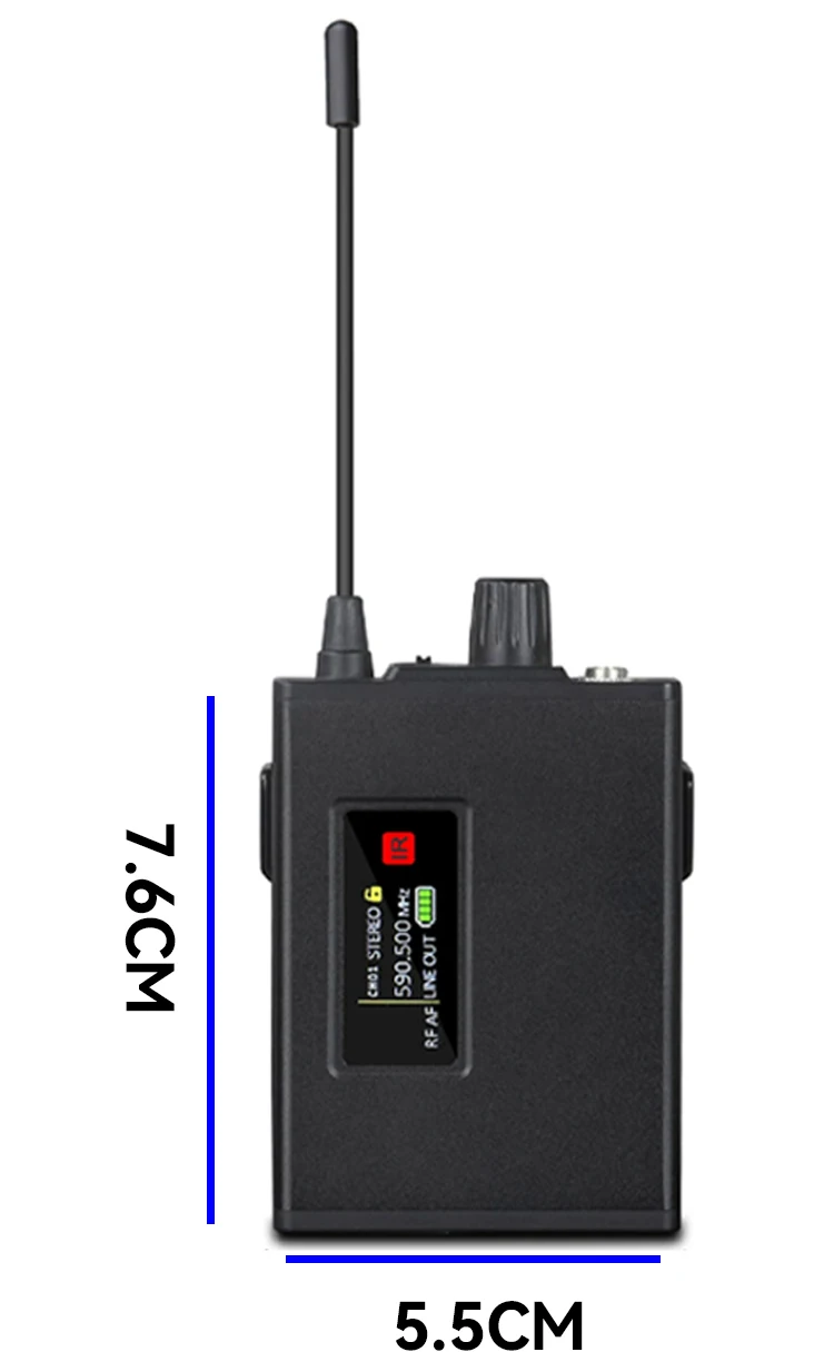 Paulkitson EM‑12R Drahtloses In-Ear-Monitoring-System 572,5‑587,5MHz OLED Stereo Mono Niedrige Latenz für Sänger DJ Studio Live-Show – Detail 14