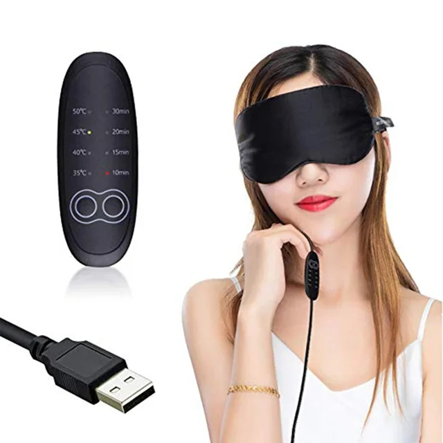 USB Steam Sleeping Eye Mask Maska cieniująca do spania Miękka, regulowana temperatura Elektryczna podgrzewana maska na oczy do łagodzenia oczu