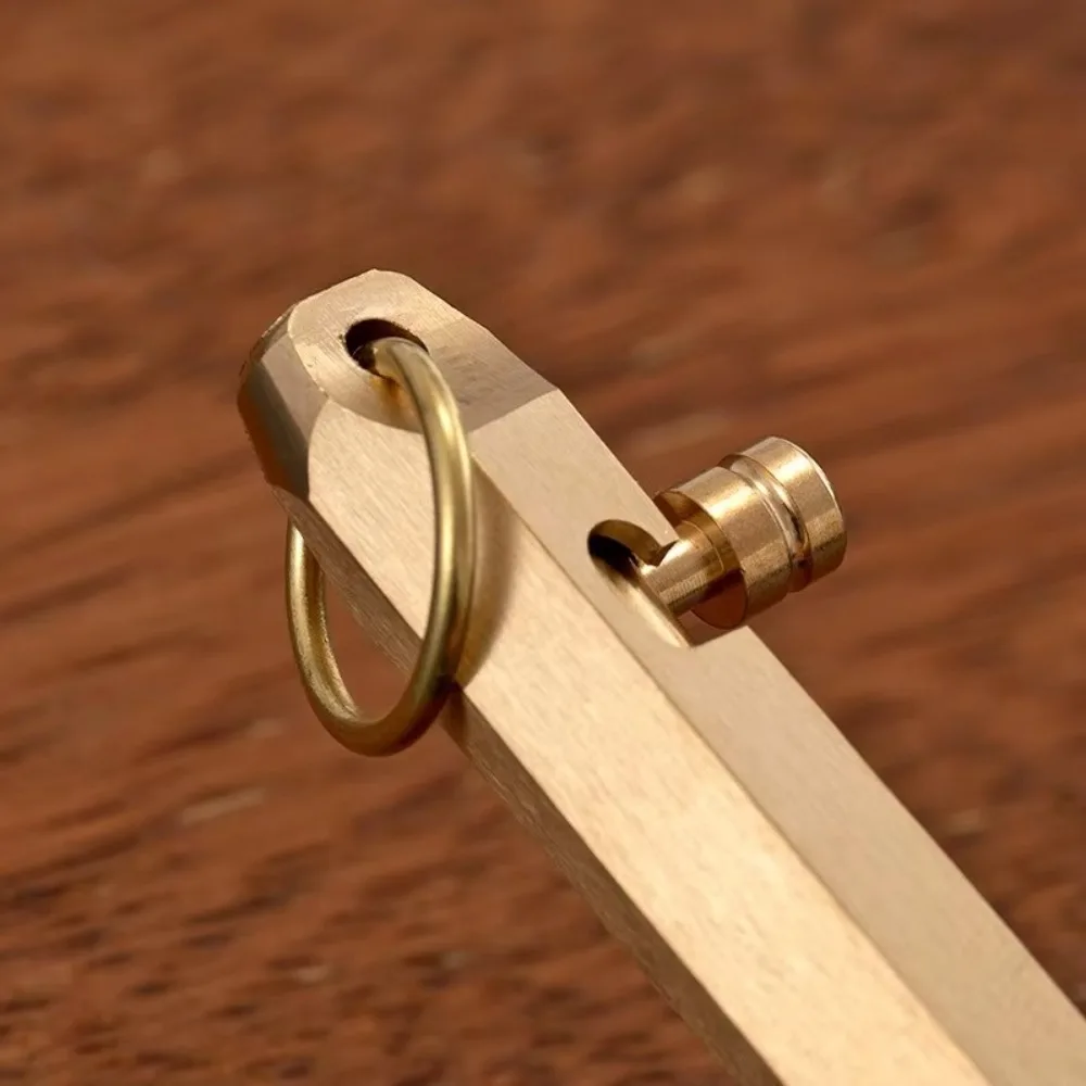 Tragbarer Retro-Kugelschreiber aus Messing mit Bolzenmechanismus, Glatter Schreibfluss, Mittlere Spitze 1,0mm, Unterschriftenstift – Detail 5