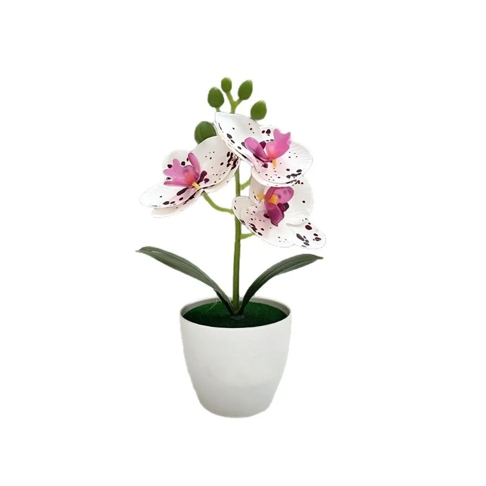 Искусственная орхидея-бабочка Multi-Bloom в белом цвете, в горшке, для самостоятельного оформления, имитация растений, пластиковые искусственные цветы, декор для дома