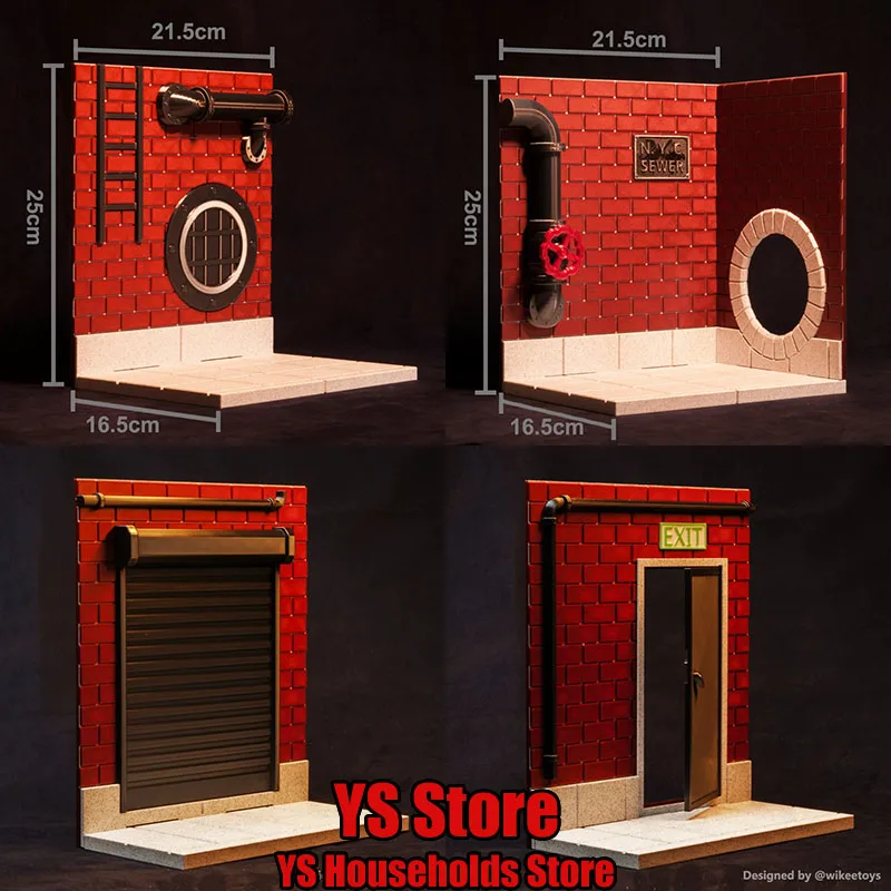 Wikeetoys Original Design 1/12 Underworld Sewer Scene Accessory 3D Printed Japan/US Style Model For 6" Action Figure Decoration