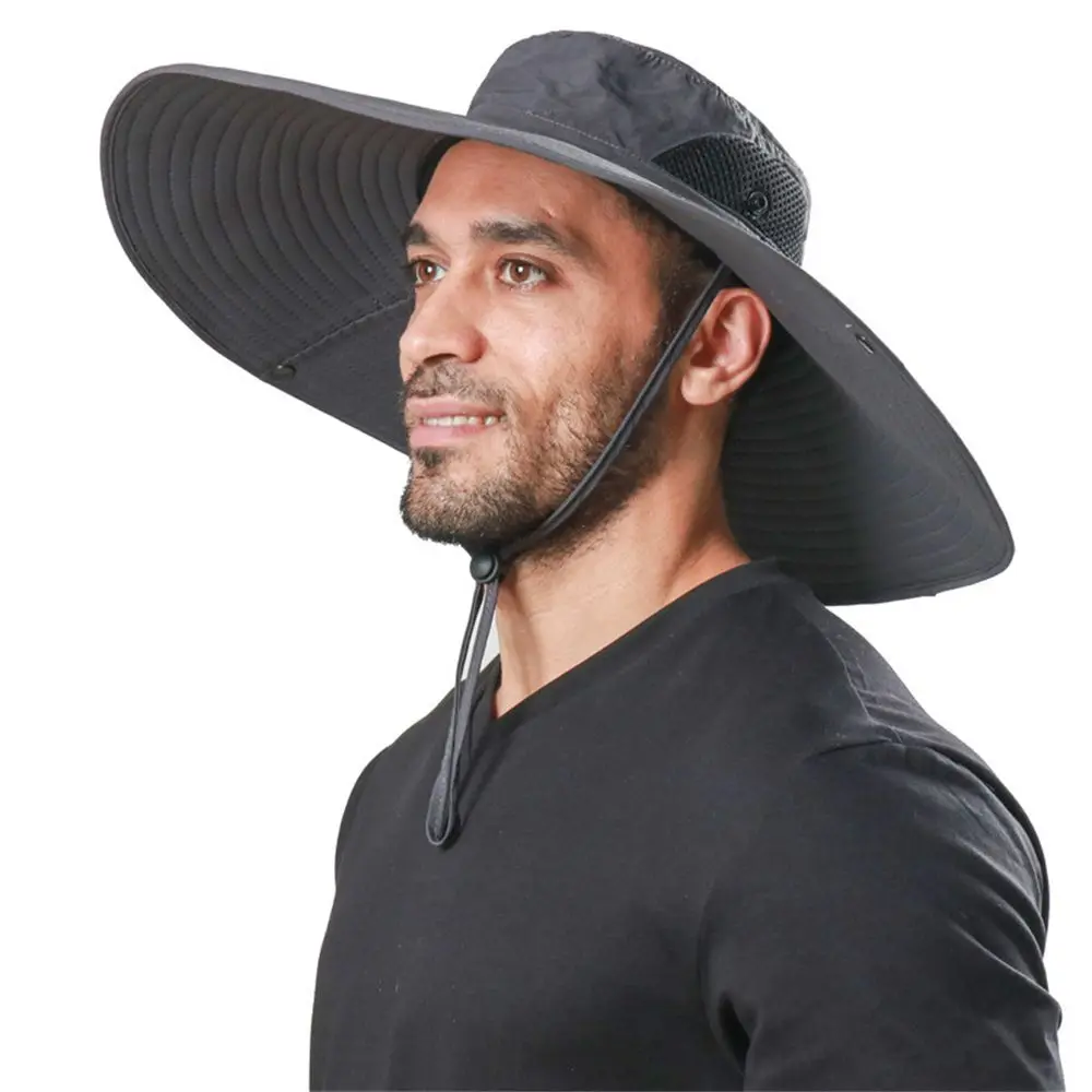 

Riding Breathable Men Women Wide Visor Brim Hat Sun Fisherman Hat Boonie Bucket Cap Summer Fishing