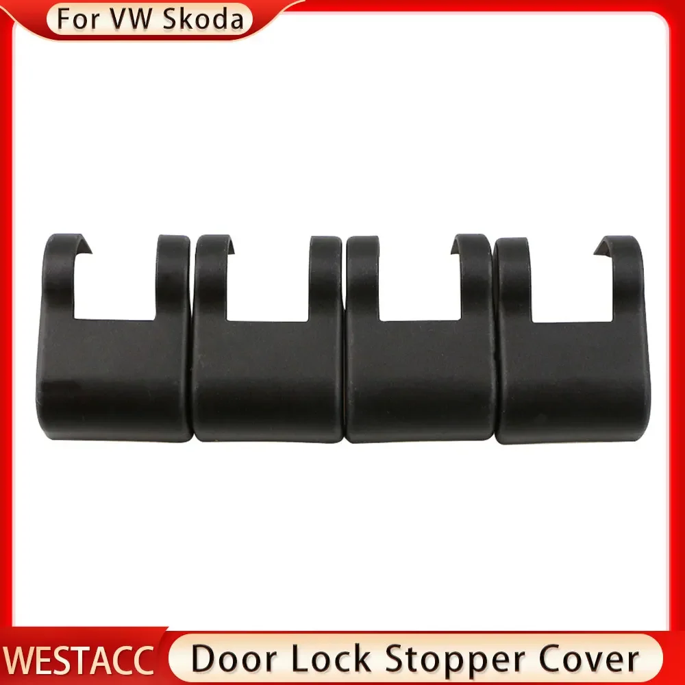 4Pcs Door Lock Cover Stopper Protection Sticker for VW Jetta Golf Polo Passat B5 B6 B7 CC for Skoda Octavia A7 Fabia Rapid Yeti