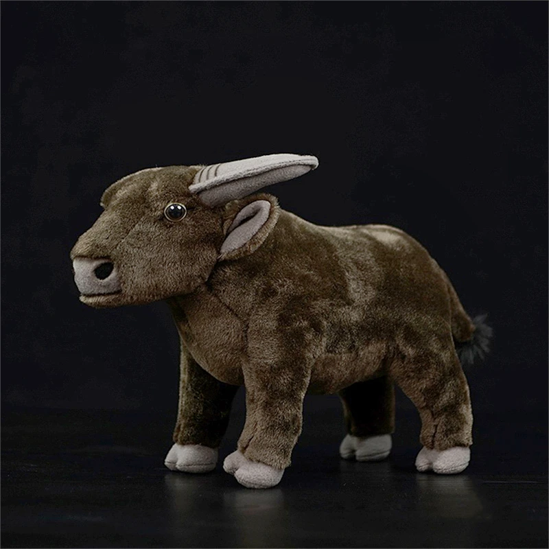 Realistic Buffalo High Fidelity Bison Plushie Water OX Plush Toys Lifelike Animals Simulation Cattle Stuffed Toy For Kids