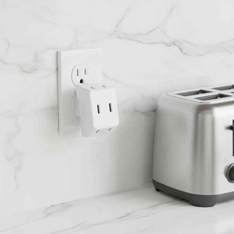 Wall Outlet Expander 750℃ Fireproof Casing Multi Port Plug Splitter Stable Connection for Home Gaming Room Device Use