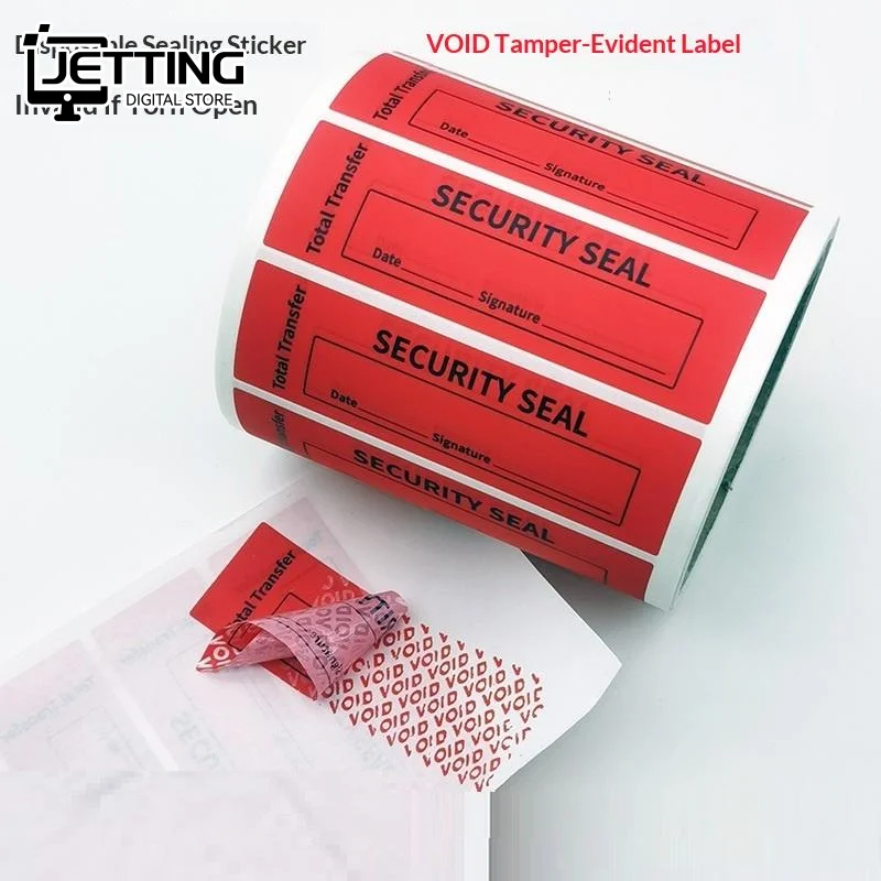 

100 шт. защитных наклеек-пломб с защитой от вскрытия, гарантийные этикетки, красные и синие, 25*85 мм, с тройными серийными номерами