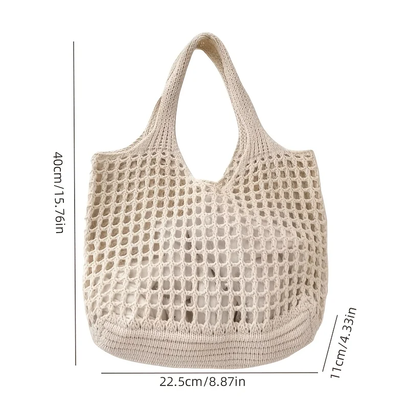 1 Stück Handtasche im neuen Stil, Unisex Minimalistische Große Strick-Tragetasche für Strandurlaub, Damentasche – Detail 2