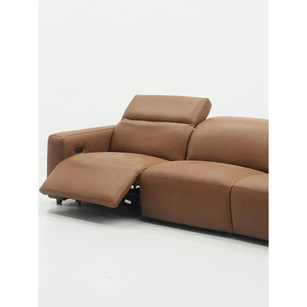 Simple Leather Electric Function Three-seat Straight-row First-class Sofa Set Villa Cinema Living Room