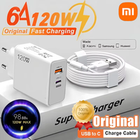 Xiaomi 120W Fast Charger USB Type C PD Cable EU Hypercharge Quick Charge 3.0 Adapter For iPhone Samsung Pixel Oneplus Cellphones