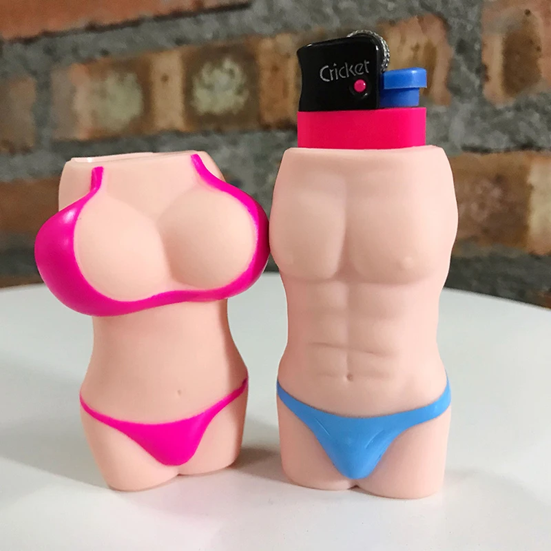 Creative swimsuit lighter Covers Lighter Case Silicone Lighter Protective Creative Sexy Body Lovers Gifts Couple