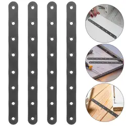 4pcs Stainless Steel Brace Flat Metal Brackets Straight Brackets Mending Repair Plate Fixing Joining For Furniture Corner