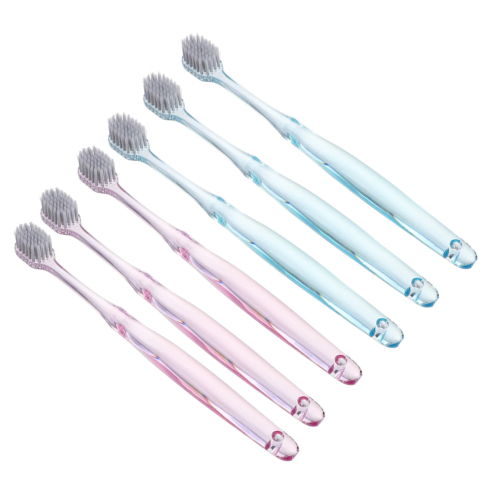 

6pcs Adult Travel Soft Travel Toothbrush Bristles Bristles Toothbrush PET Deep Clean Portable Gifts