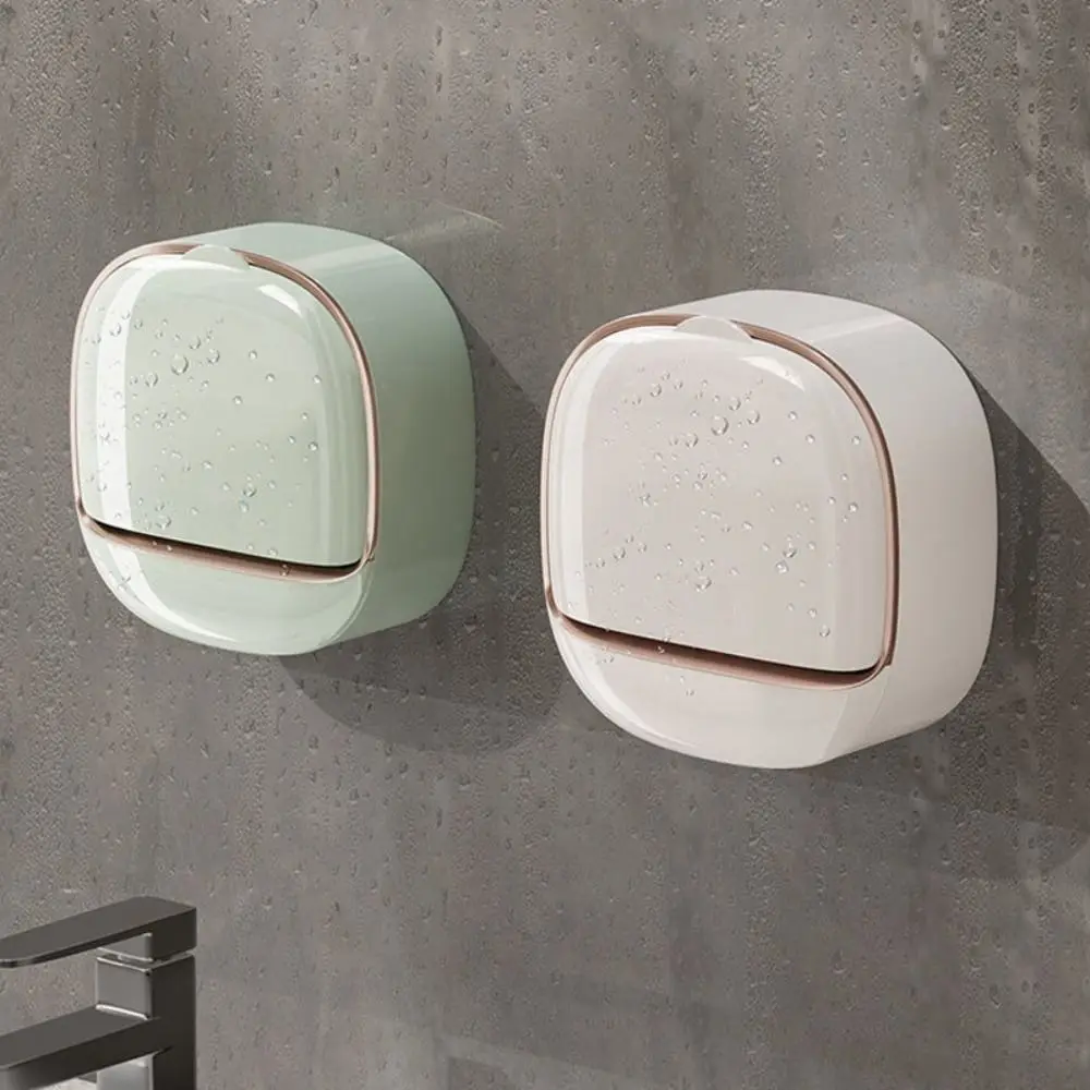 Wall Mounted Soap Dish With Drainage Box Waterproof Punch-Free Bathroom Drain Soap Box Soap Storage Case Bathroom Accessories