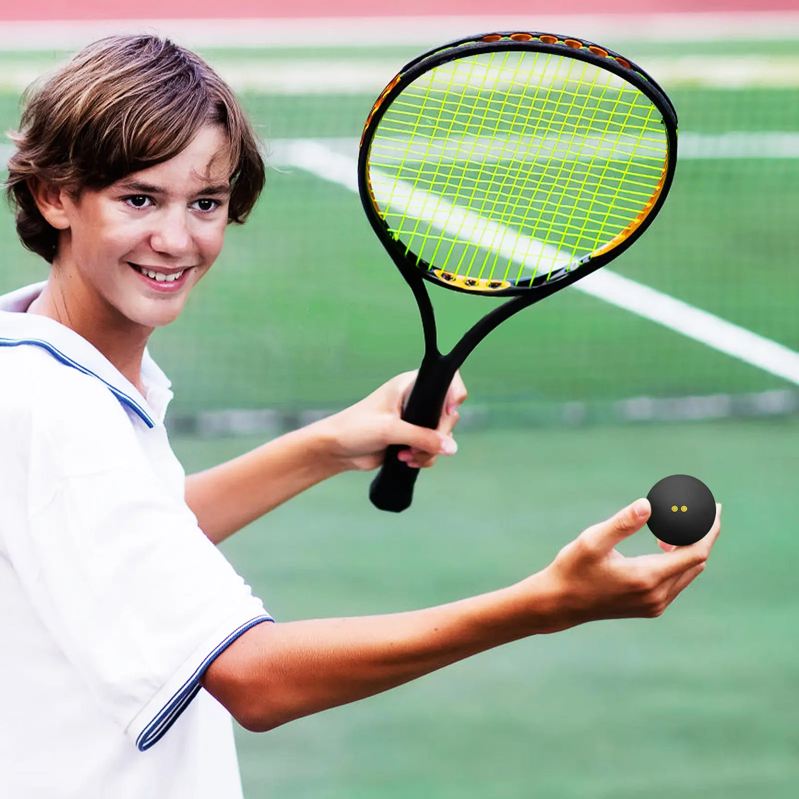 

4Pcs Squash Balls High Elasticity Rubber Bounce Balls for Indoor Outdoor Training Practice Racket Sports Equipment