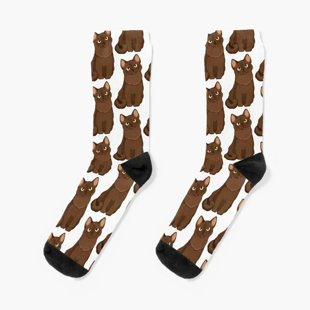 

Burmese brown cat Socks sports stockings gifts new year halloween Girl'S Socks Men's