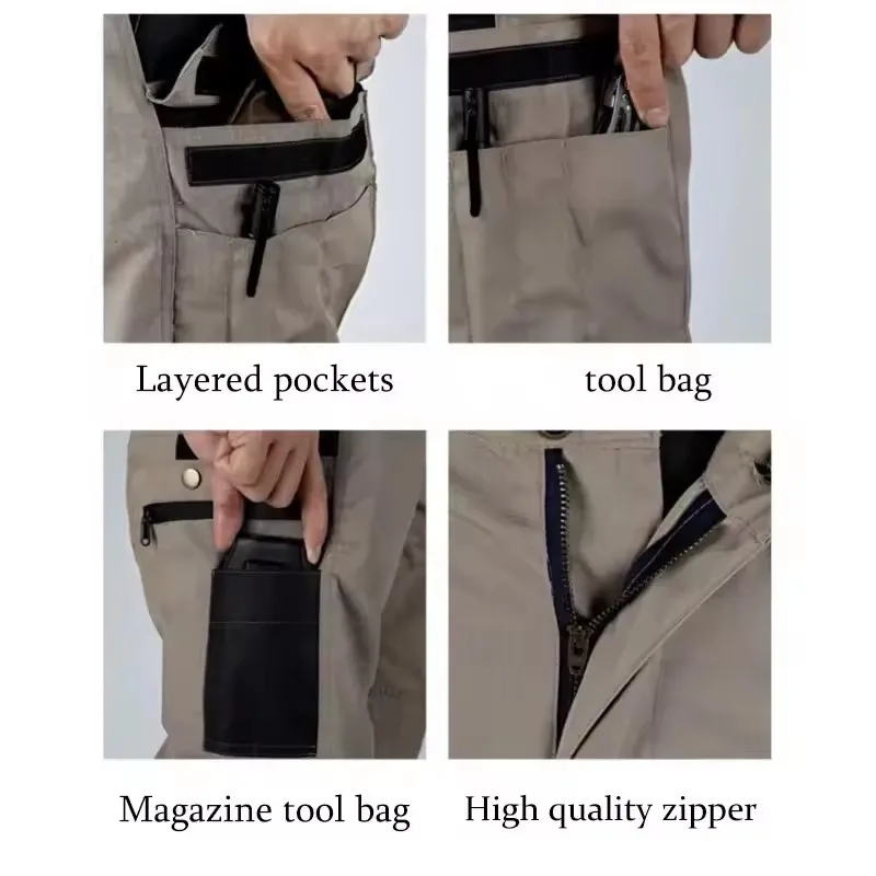 Mehrtaschen-Arbeitshose für Herren, wasserdichte Cargohose mit geradem Bein, strapazierfähige Outdoor-Hose, Wanderhose, Freizeithose, Frühlings-Jogger für Herren – Detail 16