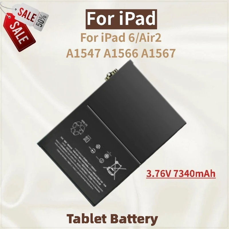 بطارية الجهاز اللوحي 3.76 فولت 7340 مللي أمبير لأجهزة iPad 6/Air2 A1547 A1566 A1567 العلامة التجارية الجديدة عالية الجودة #1