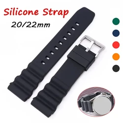 20mm 22mm Silicone Strap For Rolex SUBMARINER for Seiko SKX007 SRP777J1 for Casio Sport Watchband Waterproof Diving Bracelet