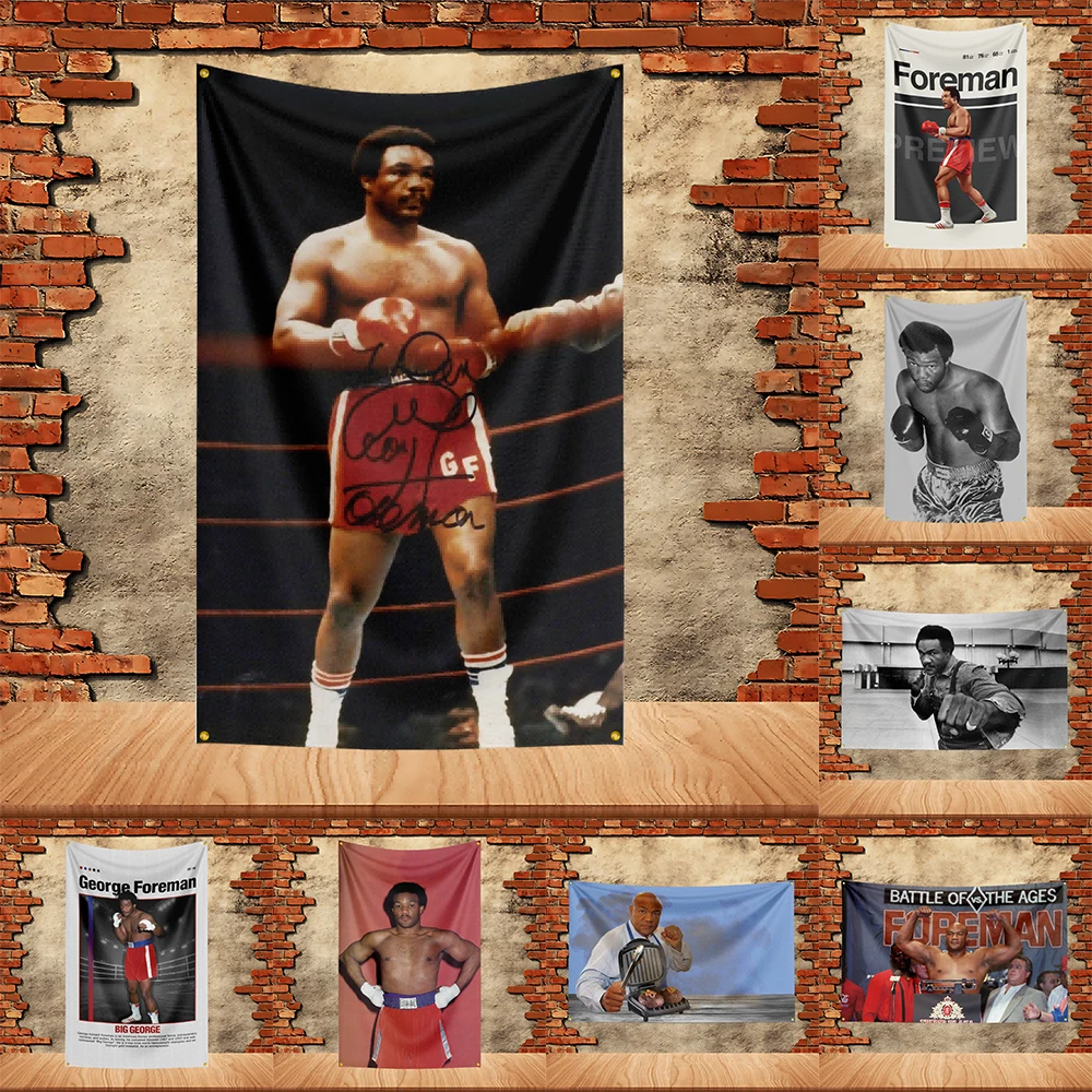 Bandera de fiesta de boxeo de George Foreman, 90x150 pies, bandera impresa de poliéster, tapiz para decoración de garaje y jardín, bandera de concierto