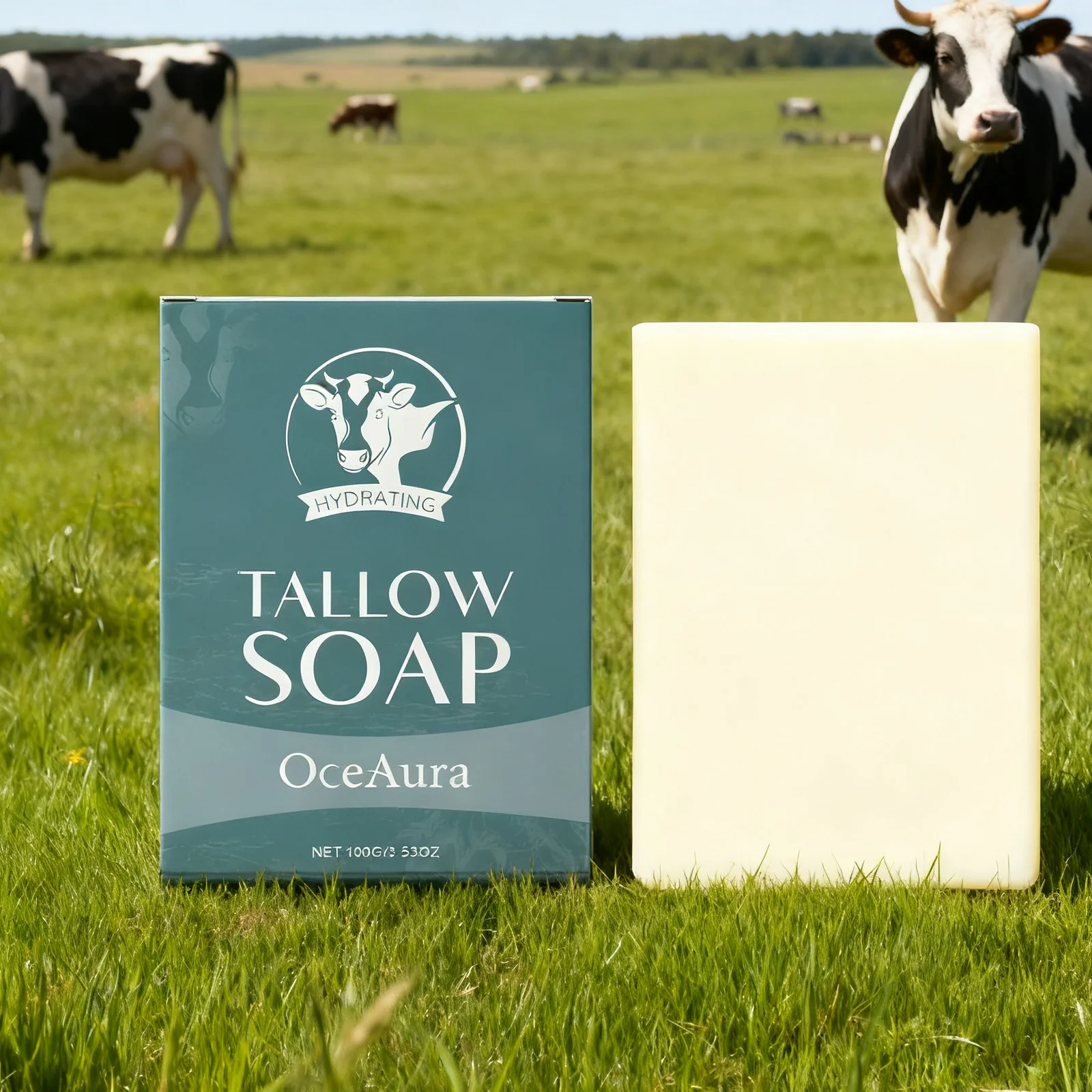 

OceAura 100 г успокаивающее мыло с маслом на траве: глубокое очищение, длительное увлажнение, нежный уход за кожей, свежий аромат