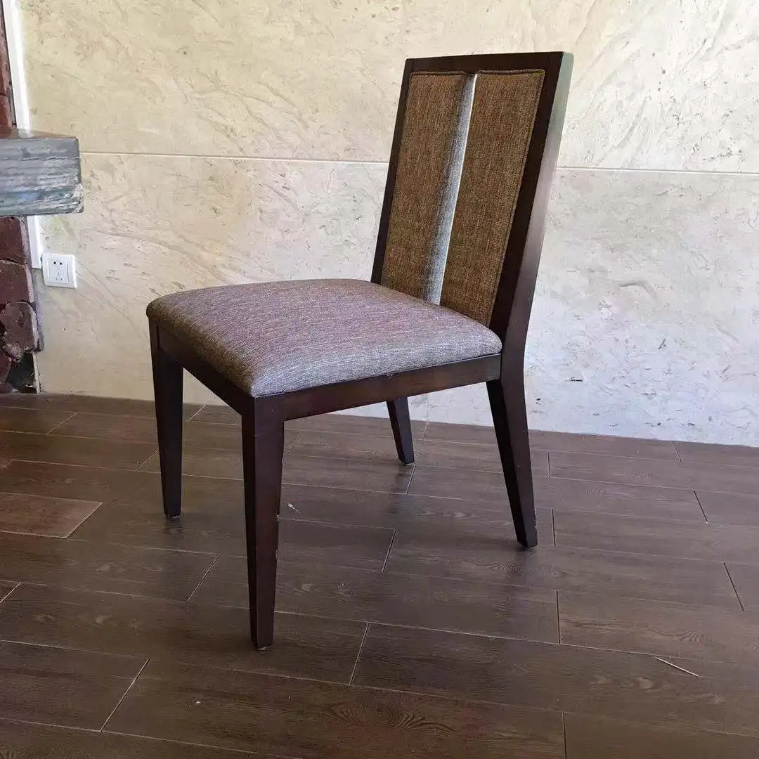 #Commercial Solid Wood Dining Chair for Hotel Restaurant Cafe/Reception Use with High Elastic Sponge