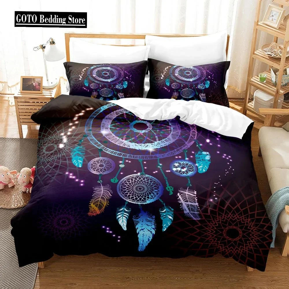 

Boho Purple Cover Cover Sets Bedding Print Dream Catcher /Pumo Bohemians Bed Cover Set Full Queen King Size Bed Linens 228x228