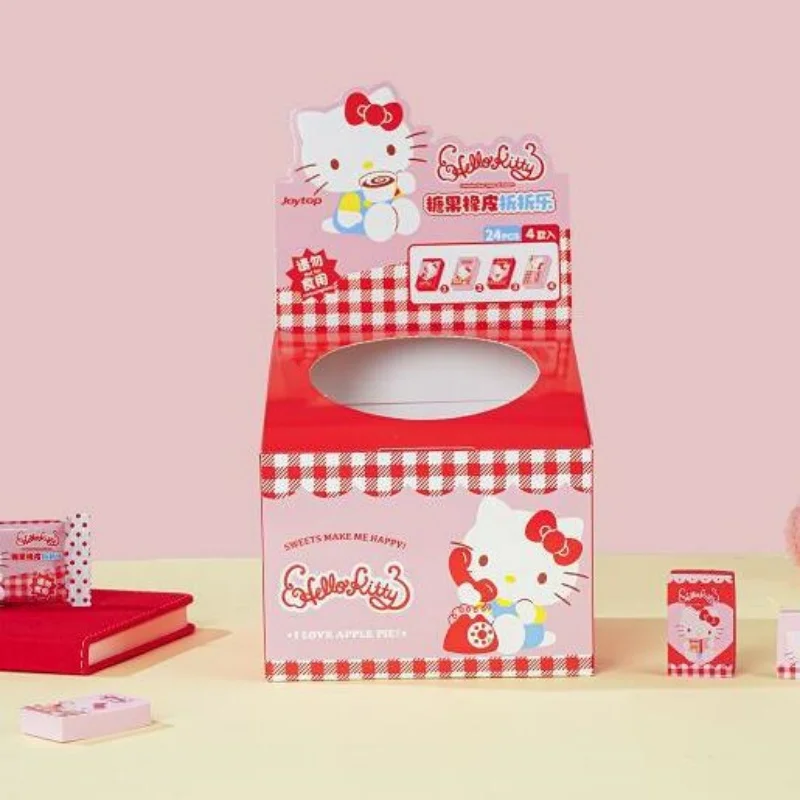 

24pcs/lot Kawaii Sanrio Kitty Eraser Cartoon Writing Drawing Pencil Erasers Stationery Gifts School Supplies