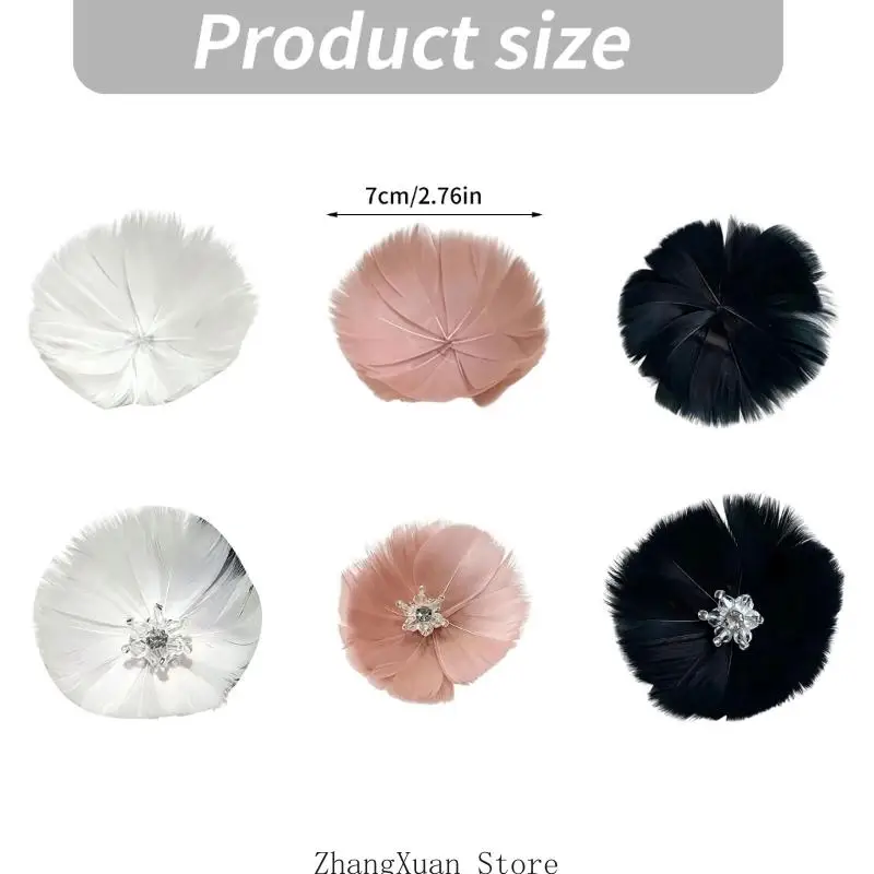 Federblumen-Applikationsset für Anlass-Styling, Kleider, Haarschmuck und Kostüme 3XUF – Detail 6