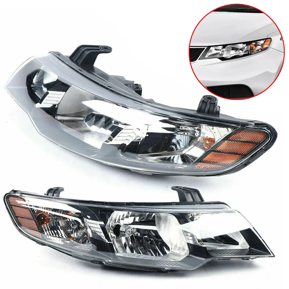 Halogen Headlights Assembly For 2010-2013 Kia Forte/Forte Koup LX EX Passenger Driver Side Headlamps Left+Right Side Headlights - Image 5
