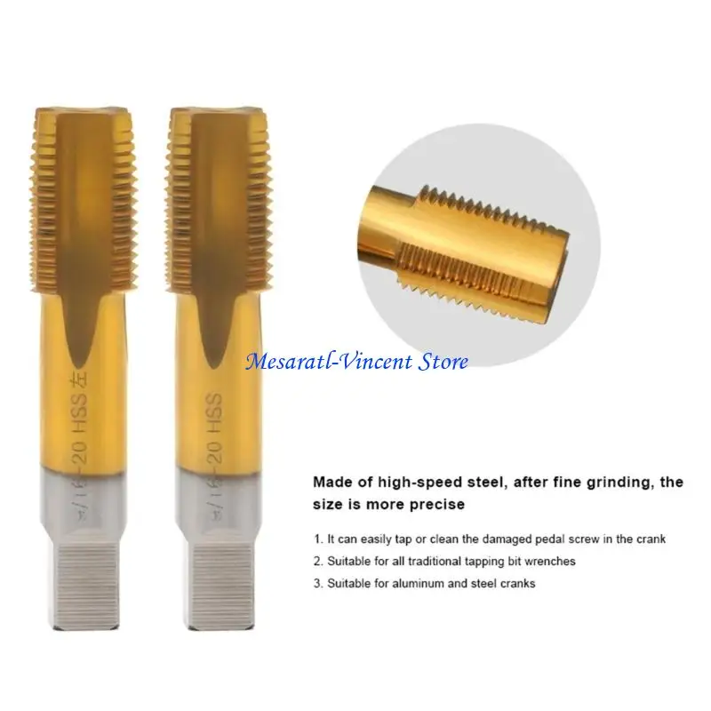 A70F Crank Pedal Thread Tap High-Speed Steel Hand Thread Repair Drill Bits