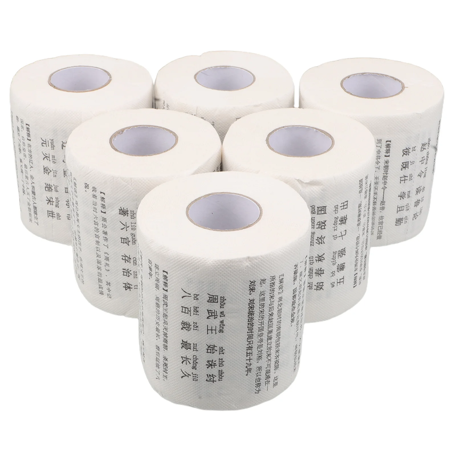 

6 Rolls Enlightenment Educational Toilet Paper Wood Pulp Printed Travel Portable Tissue Roll Positive Character Design Unique