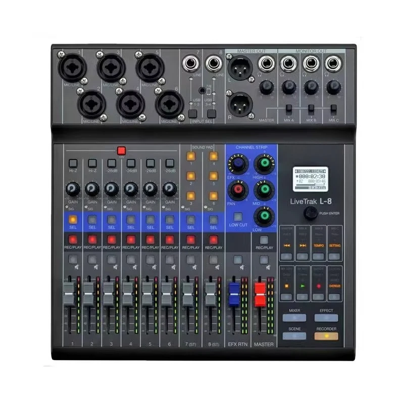 L-8 LIVETRAK L8 Multi-Track Digital Mixing Console Mobile Live Streaming Sound Card Musical Instruments & Accessories