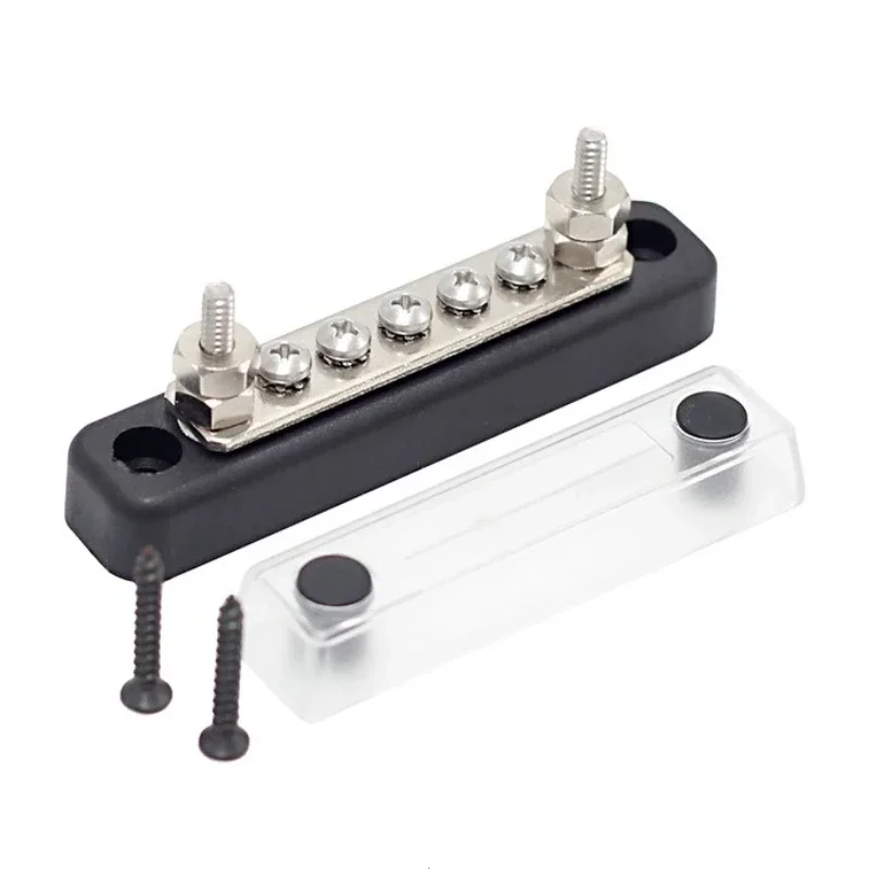12V-48V 100A Terminal Studs Busbar Powerterminal Block Bus Bar Negative Car Battery Power Distribution Block For RV Ship Yacht