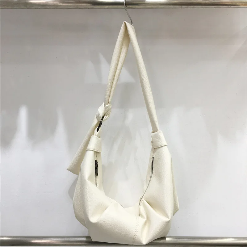 

PU dumpling bag women 2025 Korean version retro casual shoulder soft leather small satchel fashion versatile summer pleated bag