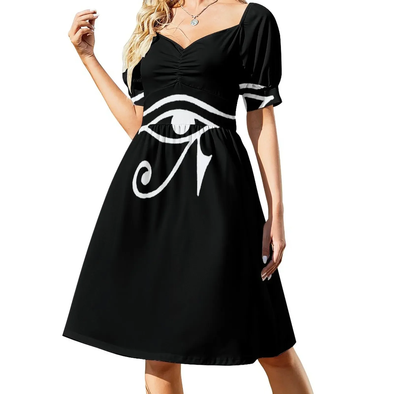 Egyptian Eye of Horus Short-Sleeved Dress elegant and pretty women's dresses dress women elegant luxury dresses korean style