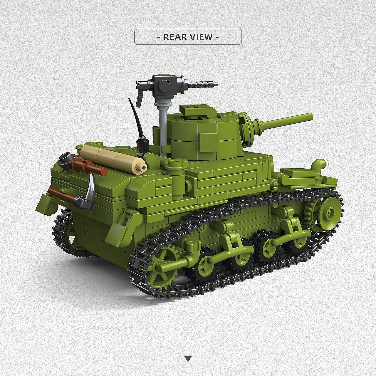 M3A1 Kit di costruzione di carri armati Stuart Light 579 pezzi, modello militare dell'esercito americano per collezionisti e bambini, regalo storico per adulti