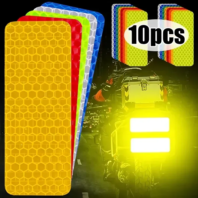 3*8 cm Auto Bumper Reflecterende Stickers Reflecterende Waarschuwing Strip Tape Veilige Reflector Stickers Decals Veiligheidswaarschuwing Tape 10 stks