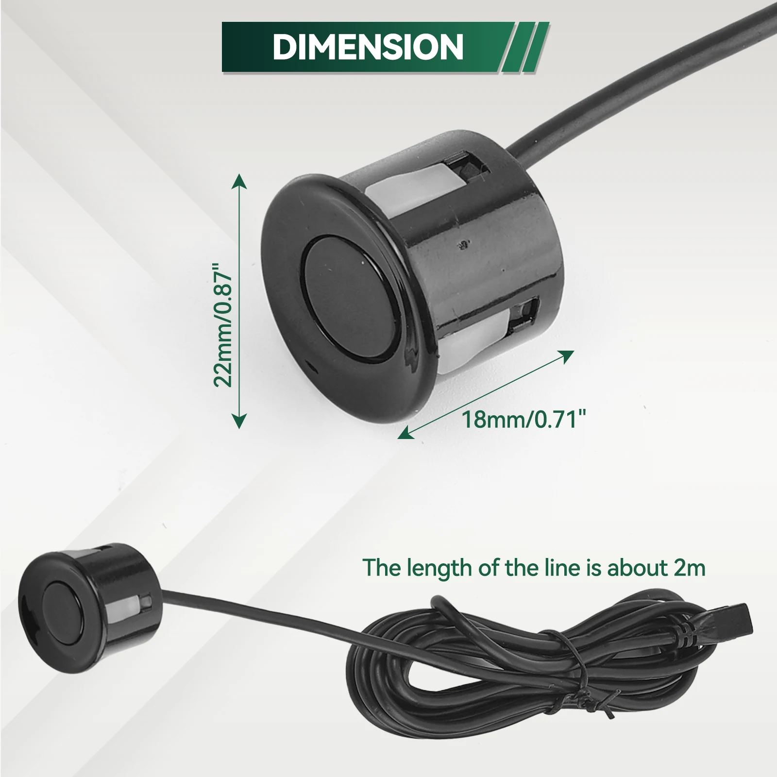 4 buah Sensor bel 22mm, Aksesori Mobil Sistem indikator peringatan suara Radar mundur Kit Sensor parkir otomatis tanpa lubang bor