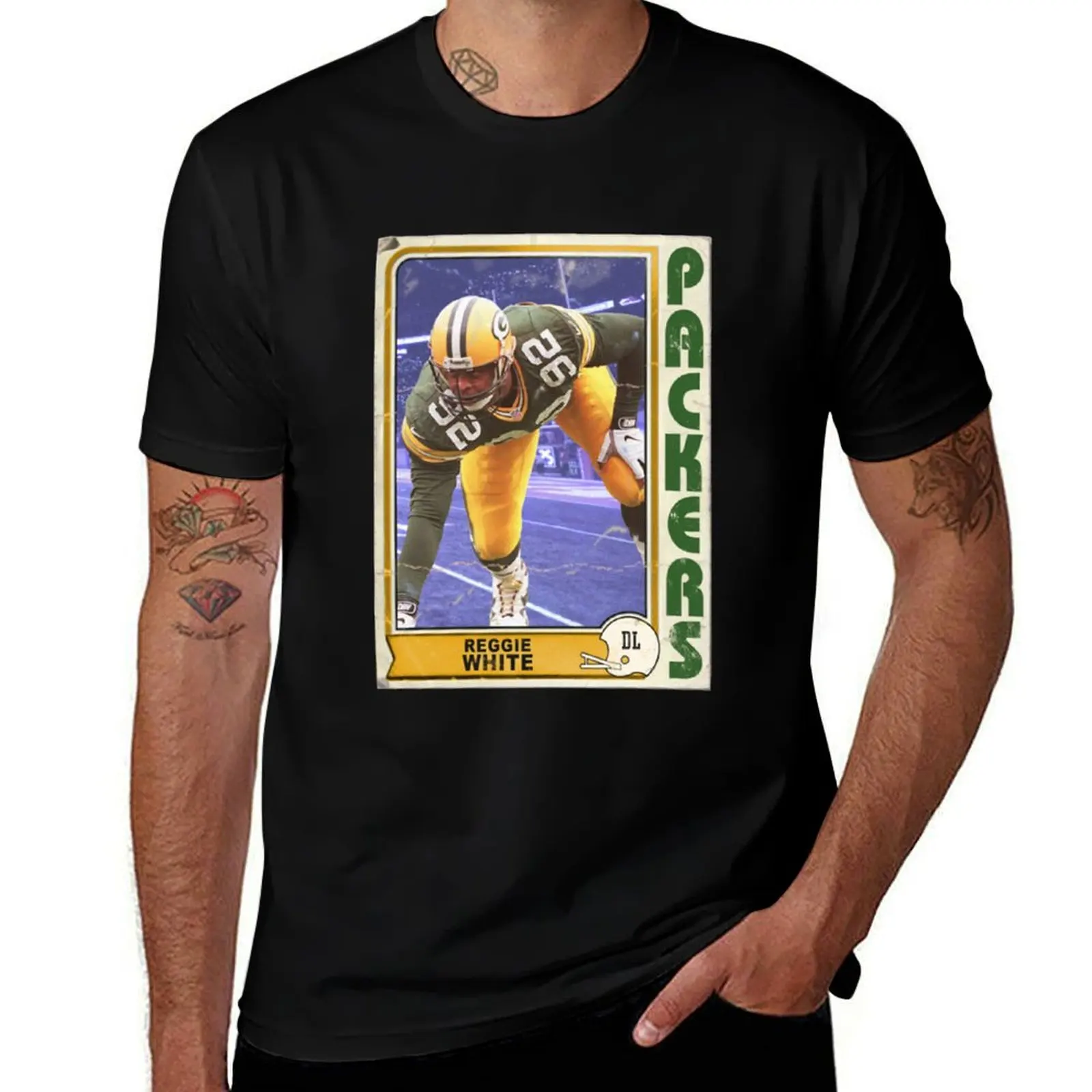 Retro Green Bay Packers Reggie White Trading Card T-Shirt vintage anime shirt Blouse mens shirts graphic tee