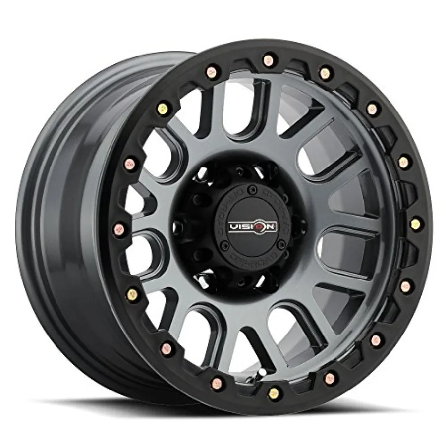 

18X9 Gunmetal Wheels with Yellow Zinc Bolts Nemesis Style PCD 6-5.5 Load Rating 2400 LBS