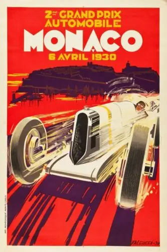 Monaco Motor Racing Retro Style Metal Plaque Sign, garage, car, shed, mancave sign