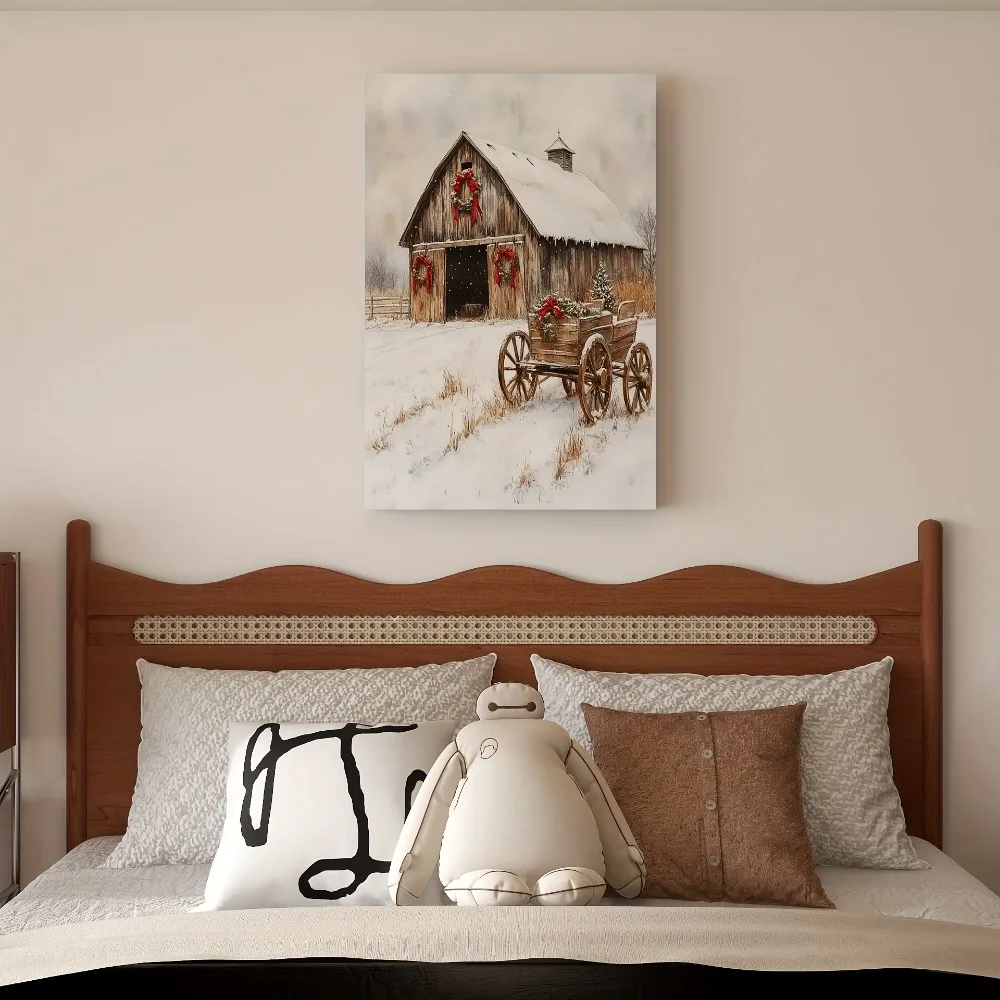 

Interior decorative art Mural Wall Decoration Home decor - presents a winter country scene, suitable for interior decoration