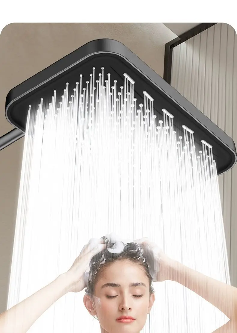New 14in 36CM Big Panel Rainfall Shower Head Large Flow High Pressure Top Sprayer Supercharge Shower Head Bathroom Accessories
